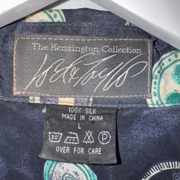 Lord & Taylor Mens Size L Kensington Collection 100% Silk Shirt Fun Pattern - Picture 2 of 8